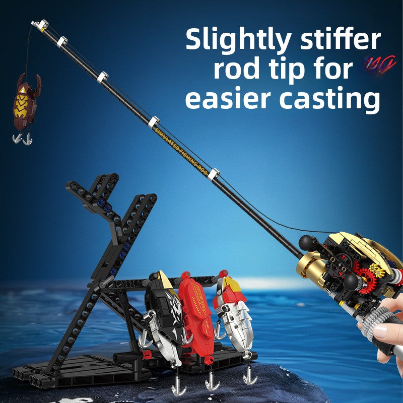 Creative building block fishing baitcasting reel rod