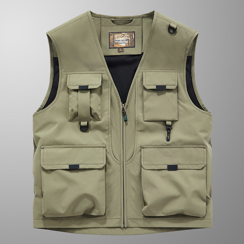 Mens Outdoor Fishing Photographer Vest with Multiple Pockets
