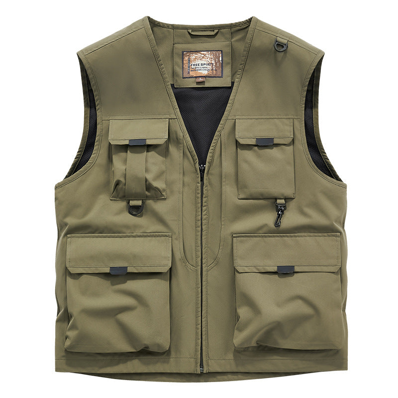 Mens Outdoor Fishing Photographer Vest with Multiple Pockets