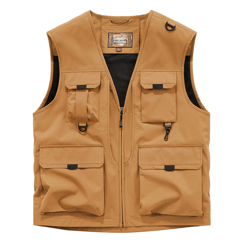 Mens Outdoor Fishing Photographer Vest with Multiple Pockets