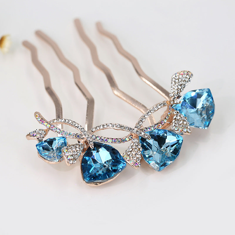 Large Bow Hairpin with Rhinestone Accents