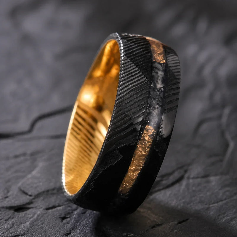 [Scale AI] detail — Two-tone Damascus steel ring