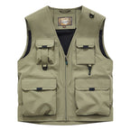 Mens Outdoor Fishing Photographer Vest with Multiple Pockets