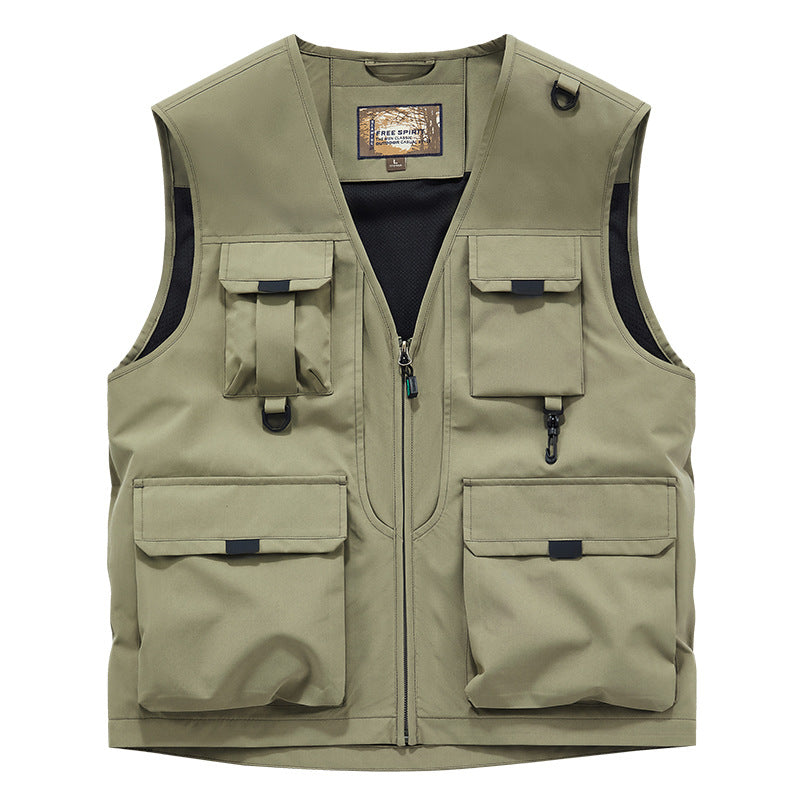 Mens Outdoor Fishing Photographer Vest with Multiple Pockets