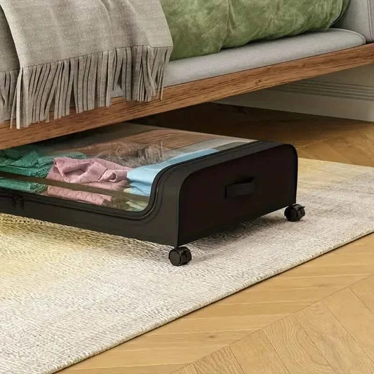 Under-Bed Storage Drawer with Wheels - Clear Window & Label Slot