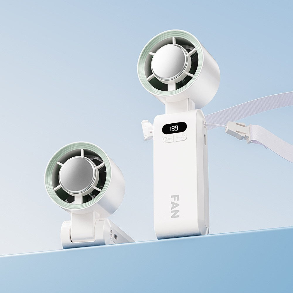 Portable Handheld Fan with Digital Display