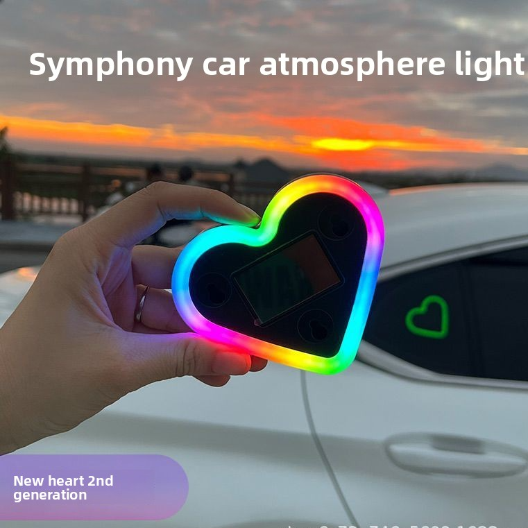 Solar Heart Shape Car Ambient Light