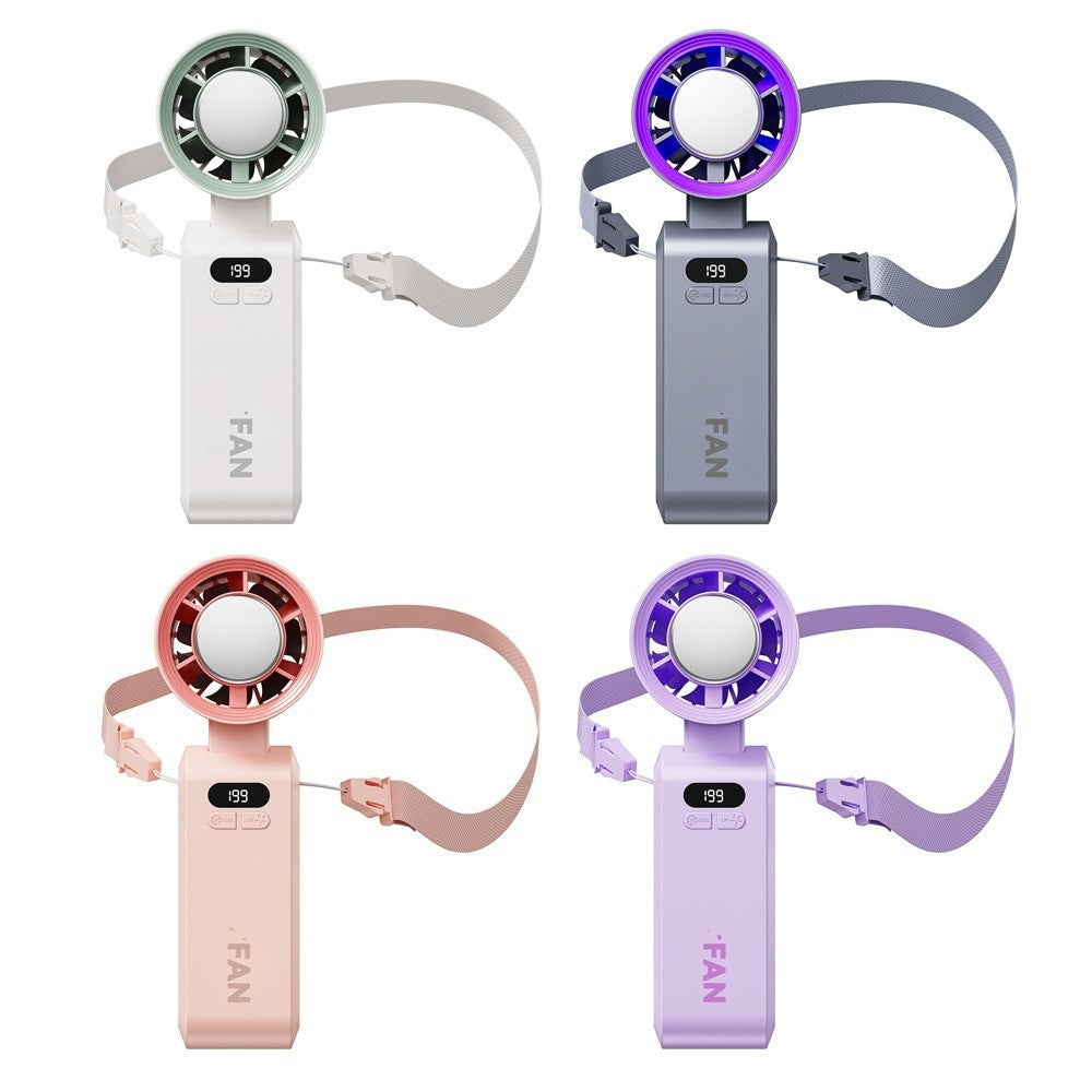 Portable Handheld Fan with Digital Display