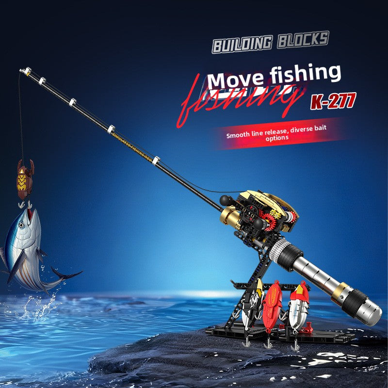 Creative building block fishing baitcasting reel rod