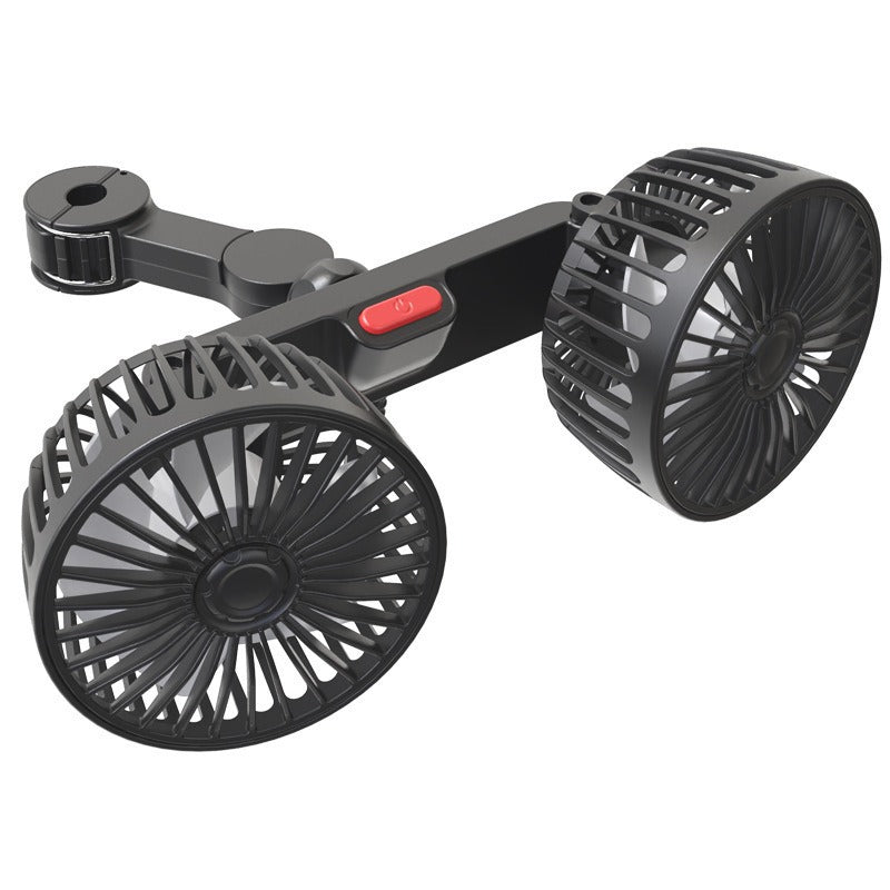 Dual Head USB Car Fan – 360° Rotation with 3-Speed Control