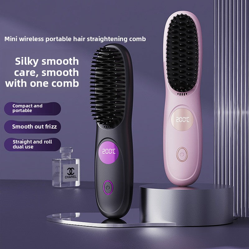 USB Rechargeable Ceramic Hair Straightener with LCD Display