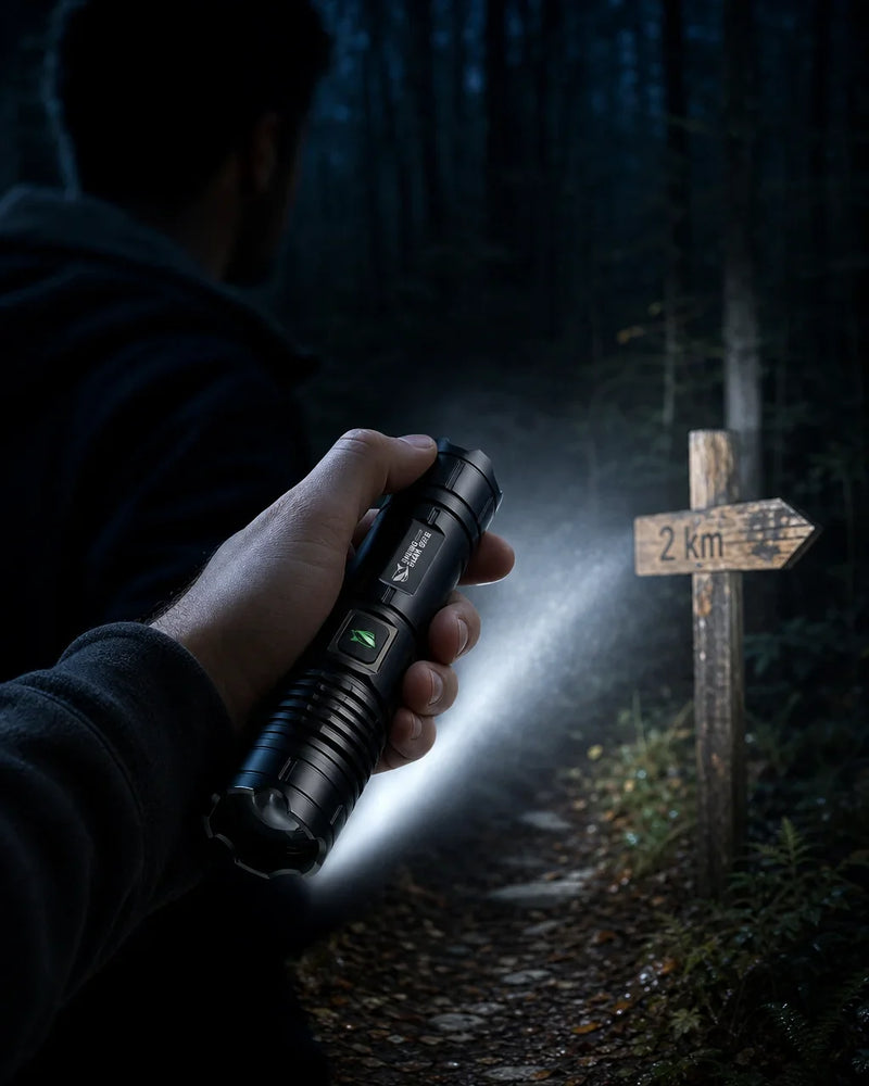[Scale AI] lifestyle — Rechargeable LED Flashlight with Adjustable Zoom