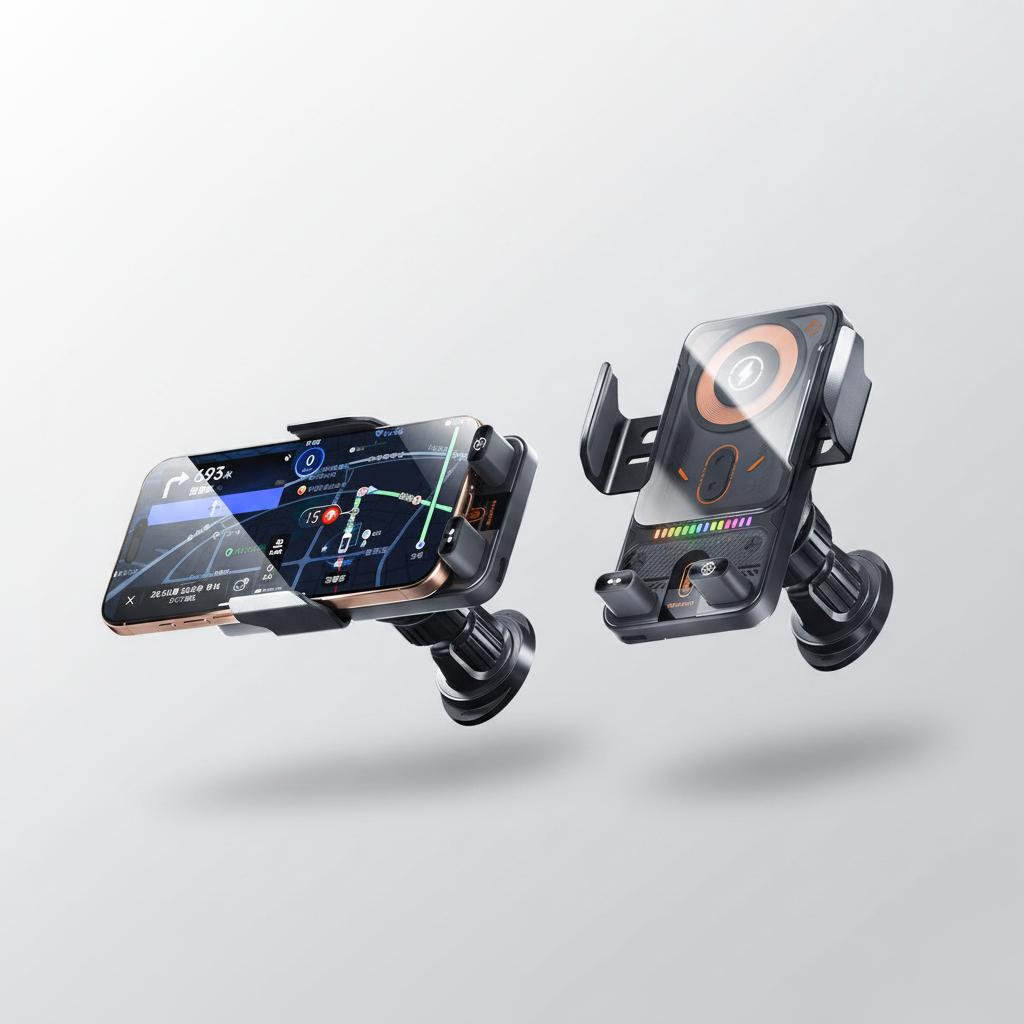 Electric Rotating Car Phone Holder with Wireless Charging