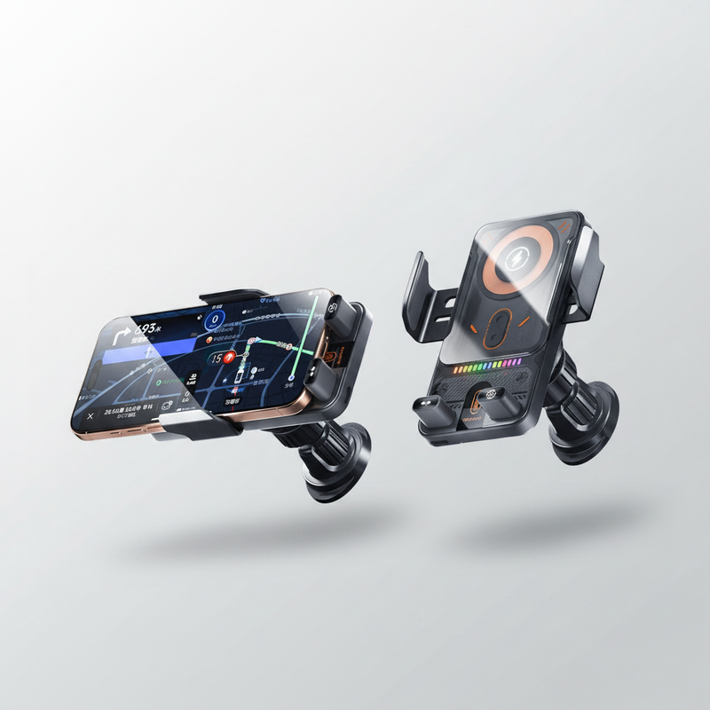 Electric Rotating Car Phone Holder with Wireless Charging